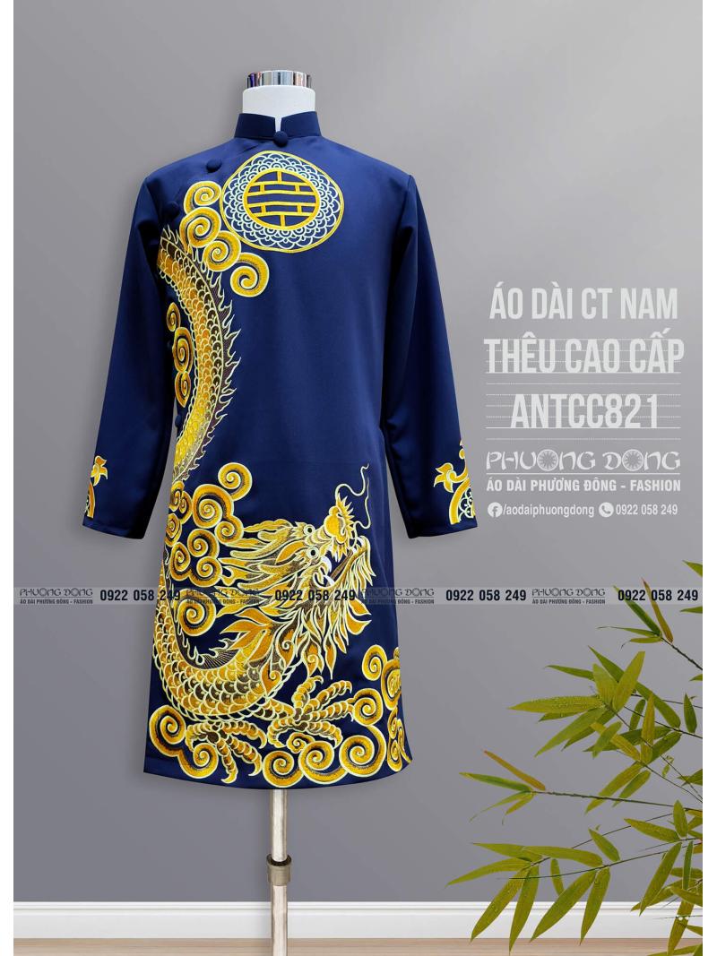 Áo Dài Cách Tân Nam Thêu Cao Cấp ANTCC821